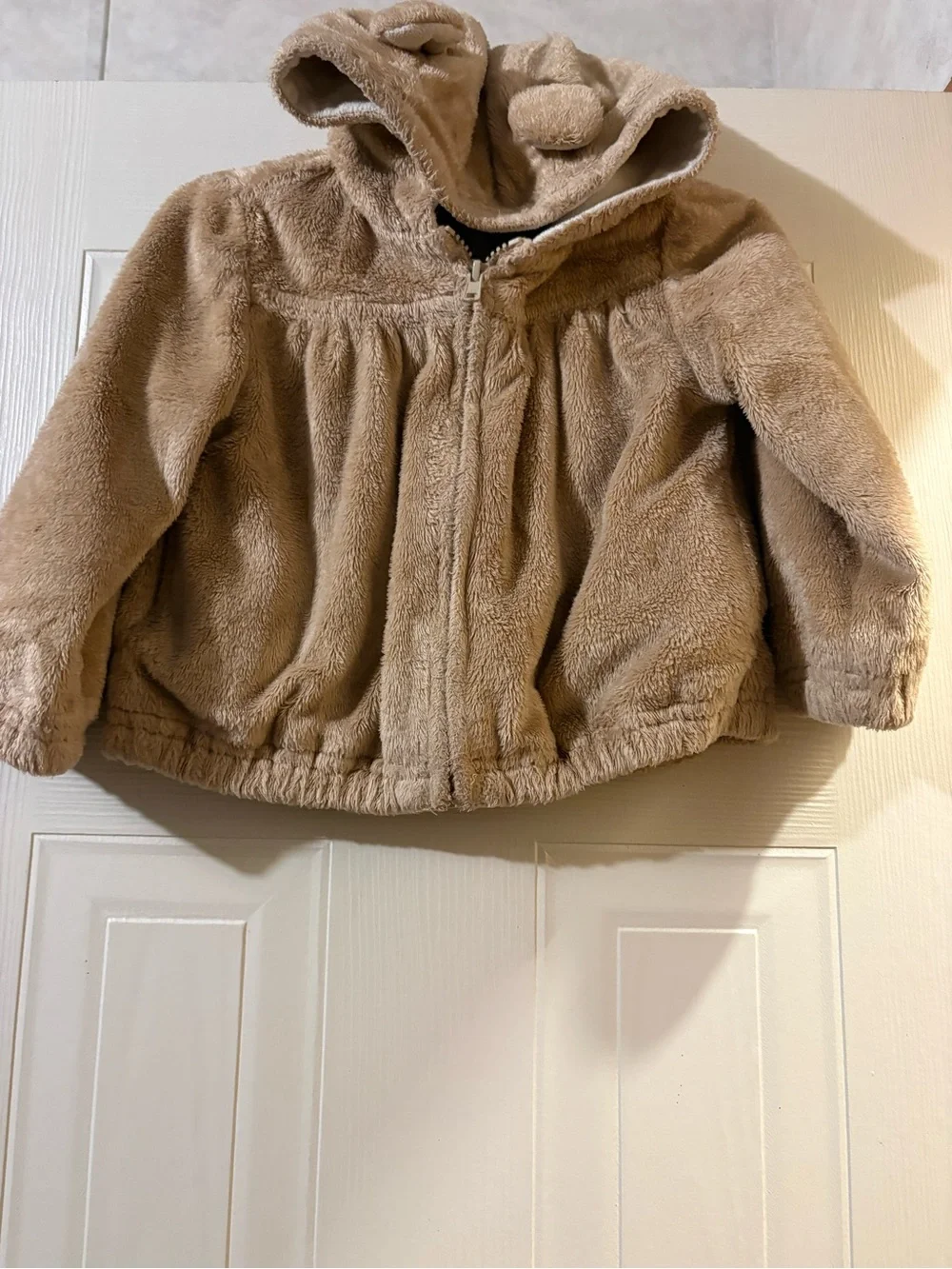 Gymboree Plush Teddy Hooded Jacket - Beige